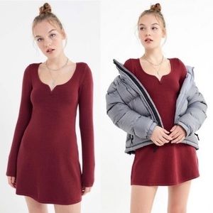 Urban Outfitters Maroon Mini Sweater Dress NWT